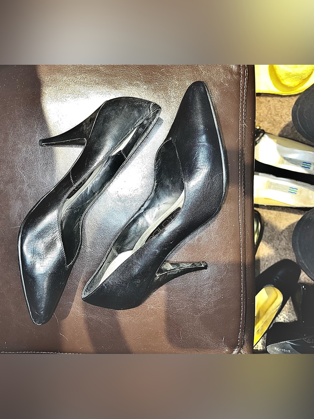 Women's Black Pointed-Toe Stiletto Pumps Size 7